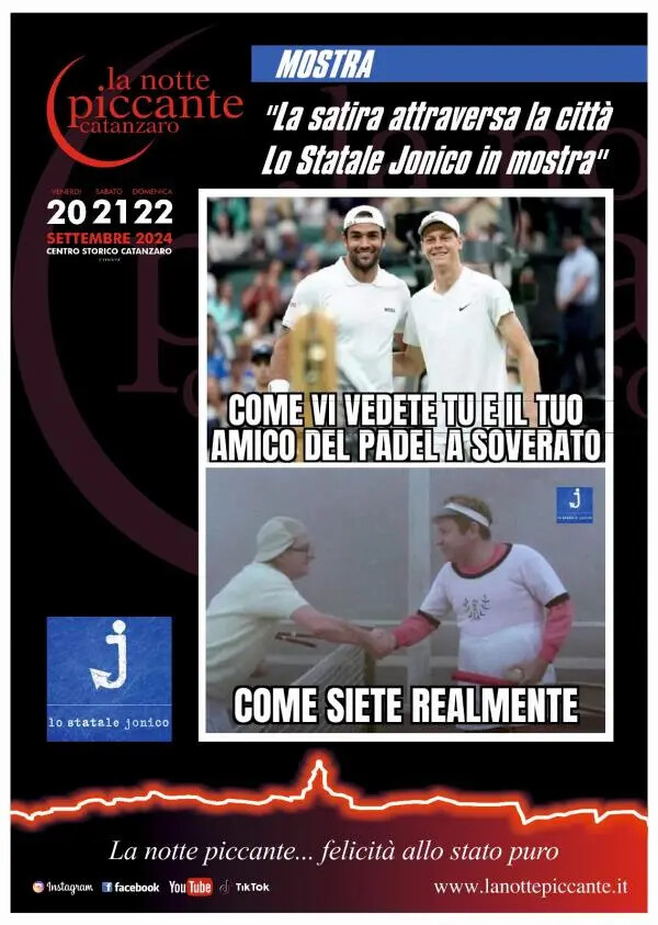 Catanzaro, "La satira attraversa la città - Lo Statale Jonico in mostra" alla Notte Piccante
images Catanzaro, "La satira attraversa la città - Lo Statale Jonico in mostra" alla Notte Piccante