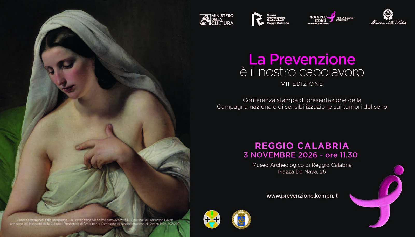 “La Prevenzione è il nostro capolavoro”, la Campagna di sensibilizzazione sui tumori del seno a Reggio
