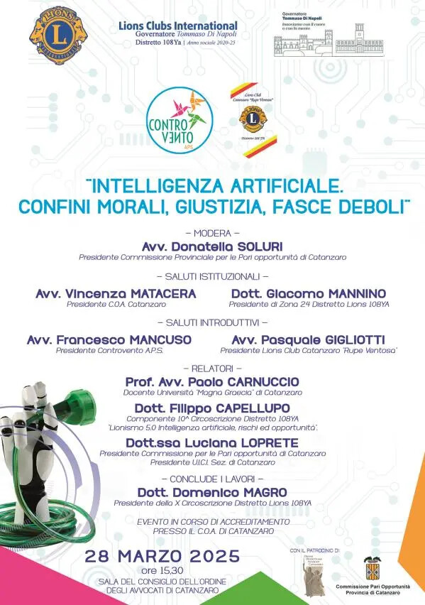 images "Intelligenza artificiale, confini morali, giustizia, fasce deboli": a Catanzaro il convegno