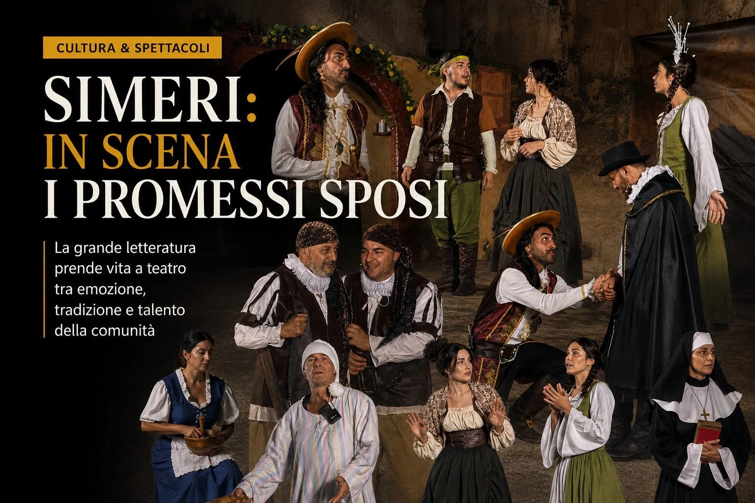 I Promessi Sposi” in vernacolo conquistano Simeri: risate e cultura nella splendida Collegiata
