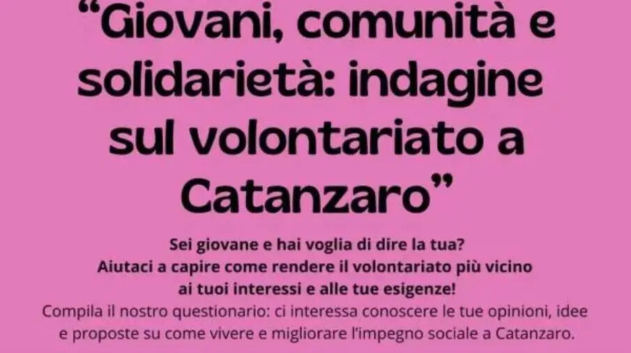 images Giovani, comunità e solidarietà: al via l’indagine sul volontariato a Catanzaro dell’Associazione TDDM