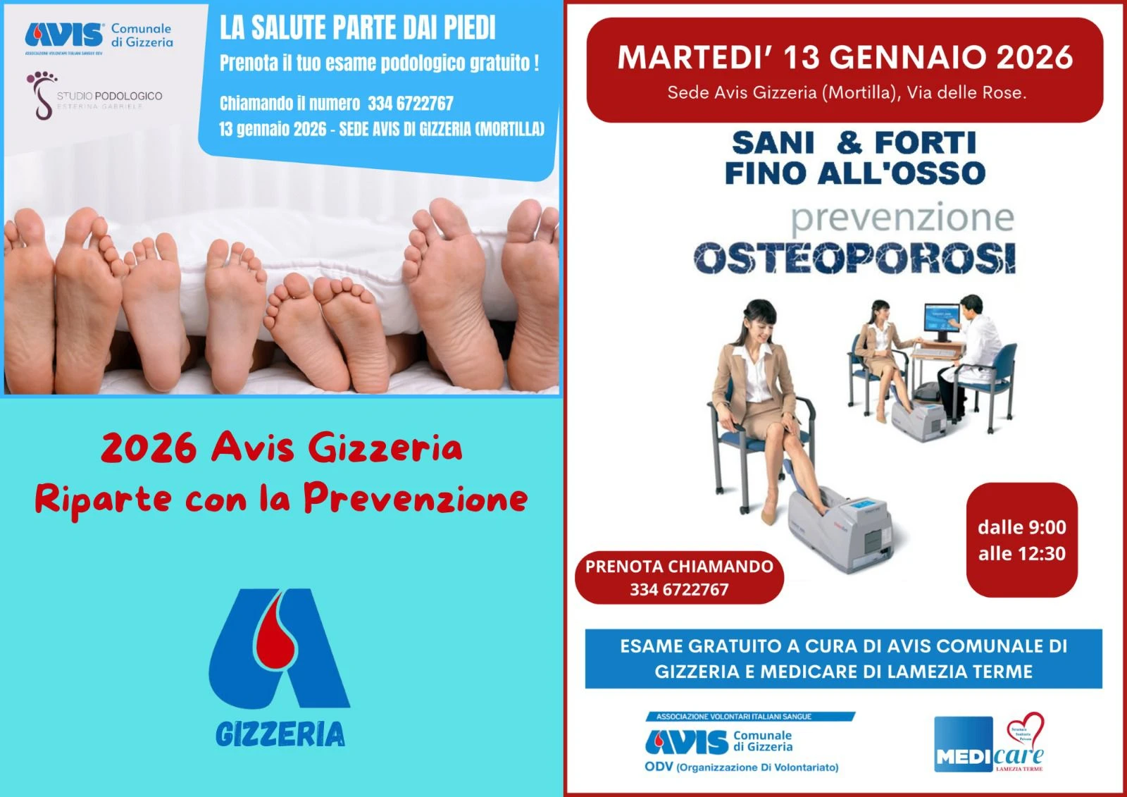 Avis Gizzeria, il 2026 si apre nel segno della salute: screening gratuiti a Mortilla