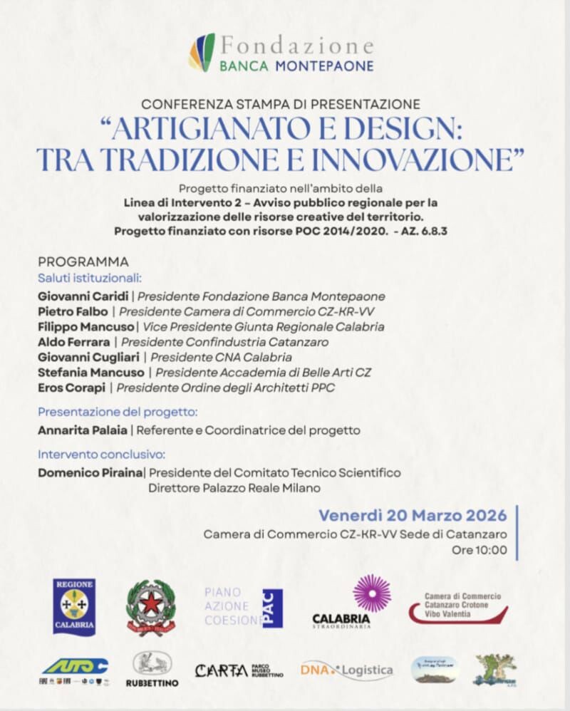 images "Artigianato e design tra tradizione e innovazione": Fondazione Banca Montepaone presenta il progetto a Catanzaro 