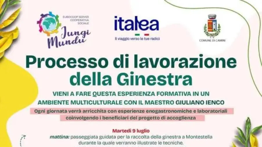 Camini, dal 9 luglio il laboratorio della Eurocoop Jungi Mundu sulla lavorazione della ginestra images Camini, dal 9 luglio il laboratorio della Eurocoop Jungi Mundu sulla lavorazione della ginestra