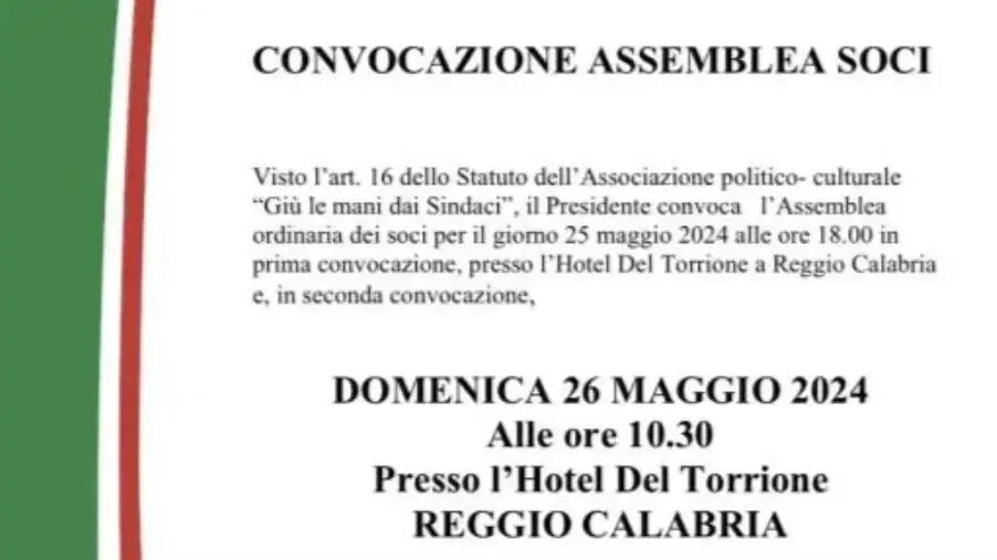 images Reggio Calabria, domani l’Assemblea Costituente dell’Associazione “Giù le mani dai Sindaci”