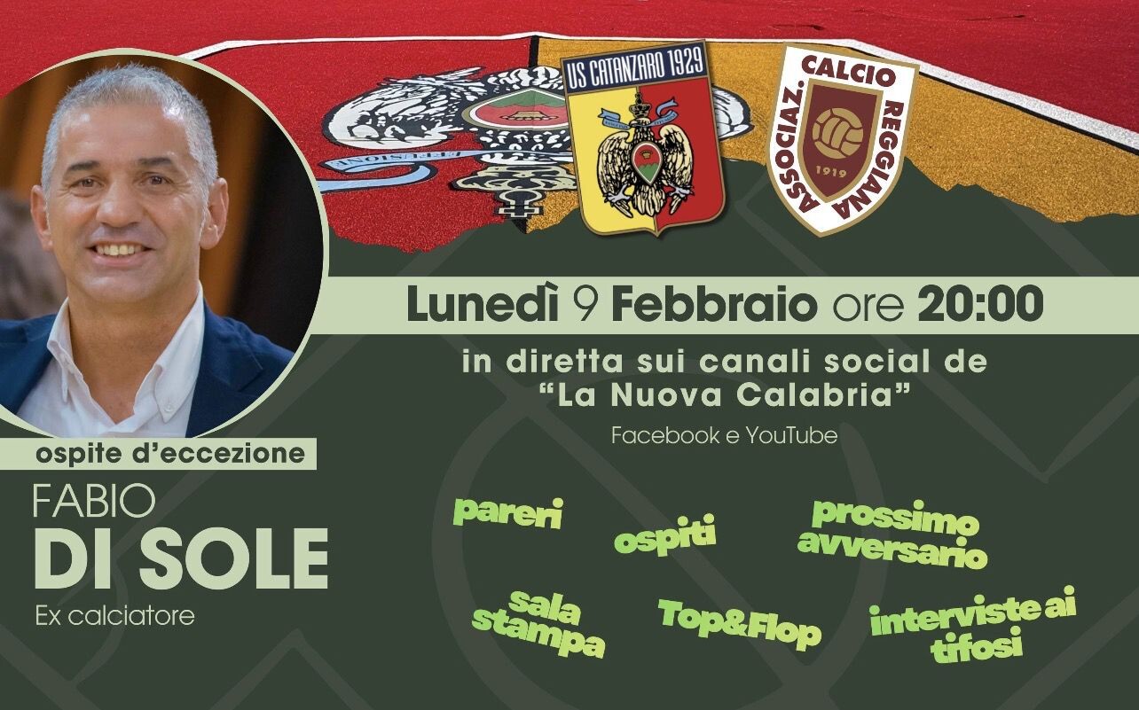 images C’mon Eagles Serie B, post Catanzaro-Reggiana: ospite l’ex calciatore Fabio Di Sole