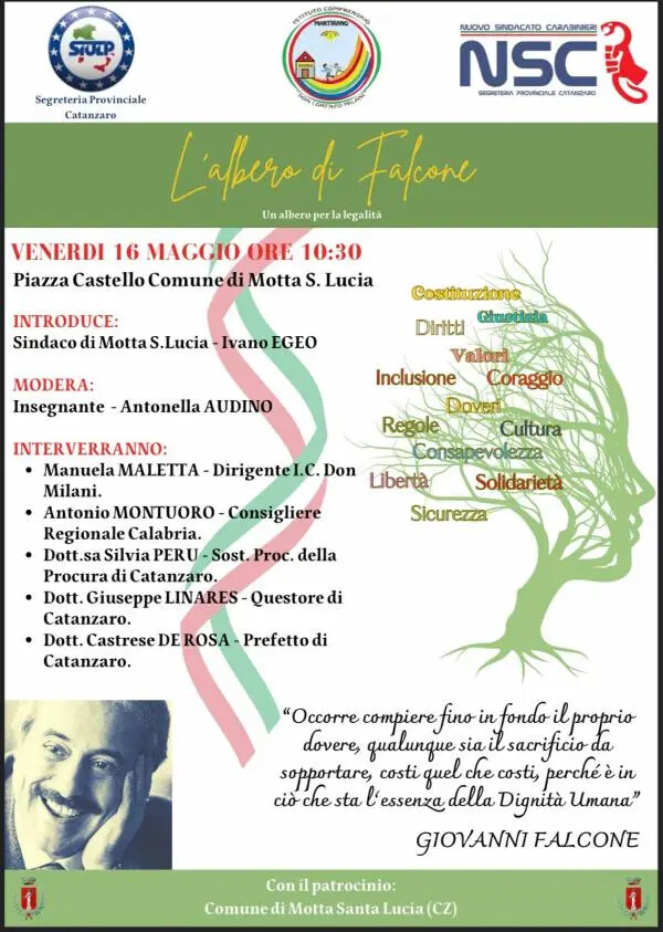 images SIULP e NSC Catanzaro ricordano Giovanni Falcone all’Istituto Comprensivo “Don Lorenzo Milani” di Martirano