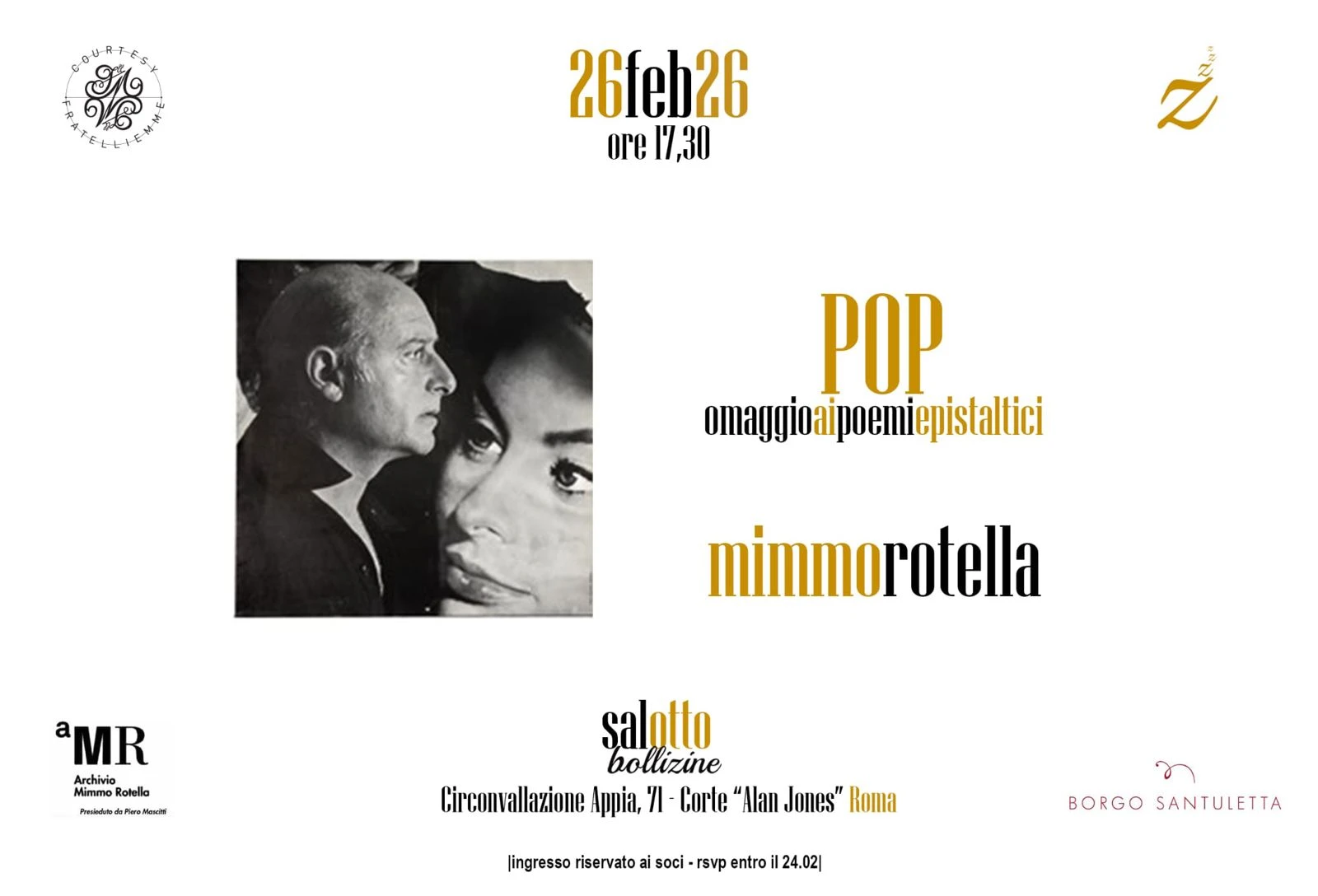 I poemi fonetici di Mimmo Rotella al Salotto Bollizine di Roma