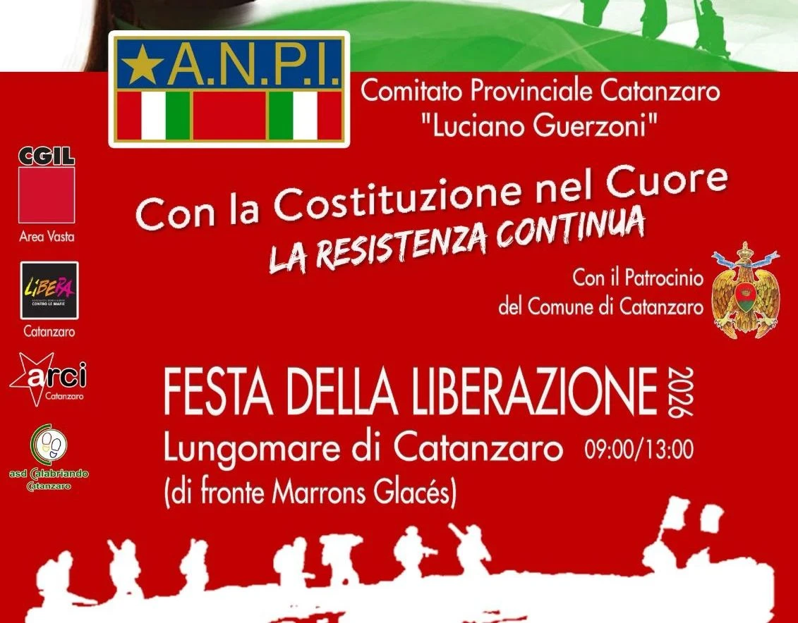 Liberazione, rinviato a domenica 26 l'evento di ANPI a Catanzaro