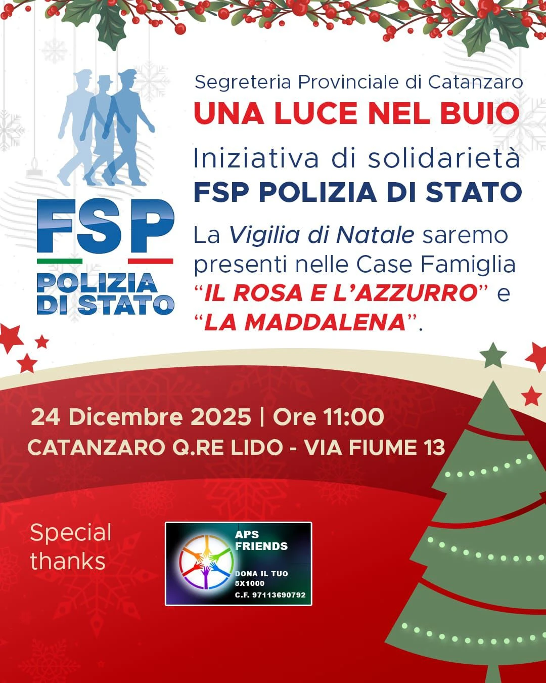 Catanzaro, la Fsp Polizia di Stato nel quartiere Lido per un’iniziativa di solidarietà