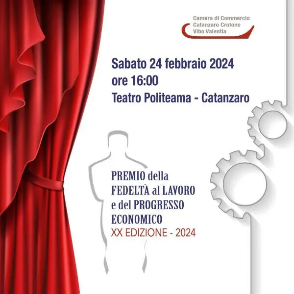 Fedeltà al lavoro e al progresso economico, sabato 24 febbraio la cerimonia di premiazione a Catanzaro images Fedeltà al lavoro e al progresso economico, sabato 24 febbraio la cerimonia di premiazione a Catanzaro