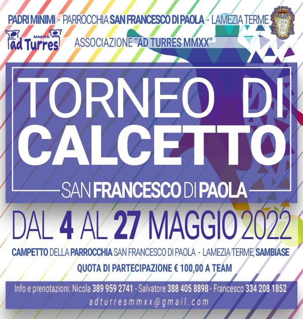 images Lamezia Terme, al via i festeggiamenti per S. Francesco da Paola: stasera torneo di calcetto a Sambiase  