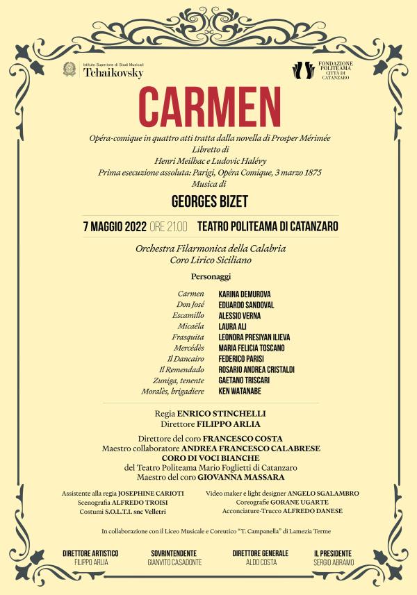 Il Teatro Politeama di Catanzaro pronto ad ospitare l'Orchestra filarmonica della Calabria e il Coro lirico siciliano per la “Carmen” images Il Teatro Politeama di Catanzaro pronto ad ospitare l'Orchestra filarmonica della Calabria e il Coro lirico siciliano per la “Carmen”