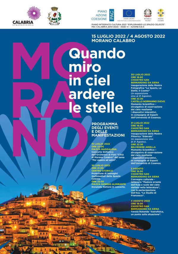 images Estate 2022, “Quando miro in ciel ardere le stelle”: dal 15 luglio al 4 agosto a Morano (IL CARTELLONE)