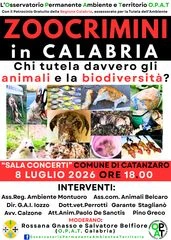  “Zoocrimini in Calabria, chi tutela davvero gli animali e la biodiversità?”: a Catanzaro il convegno dell'Opat