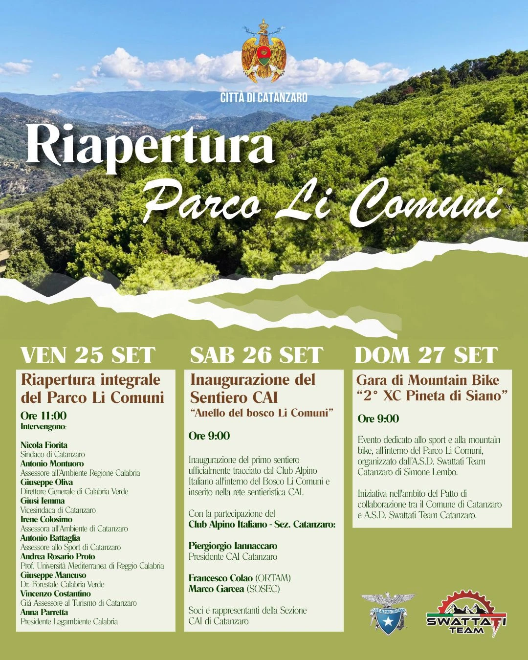 Il Parco Li Comuni torna alla città: dal 25 al 27 settembre tre giornate per la riapertura integrale del polmone verde di Siano