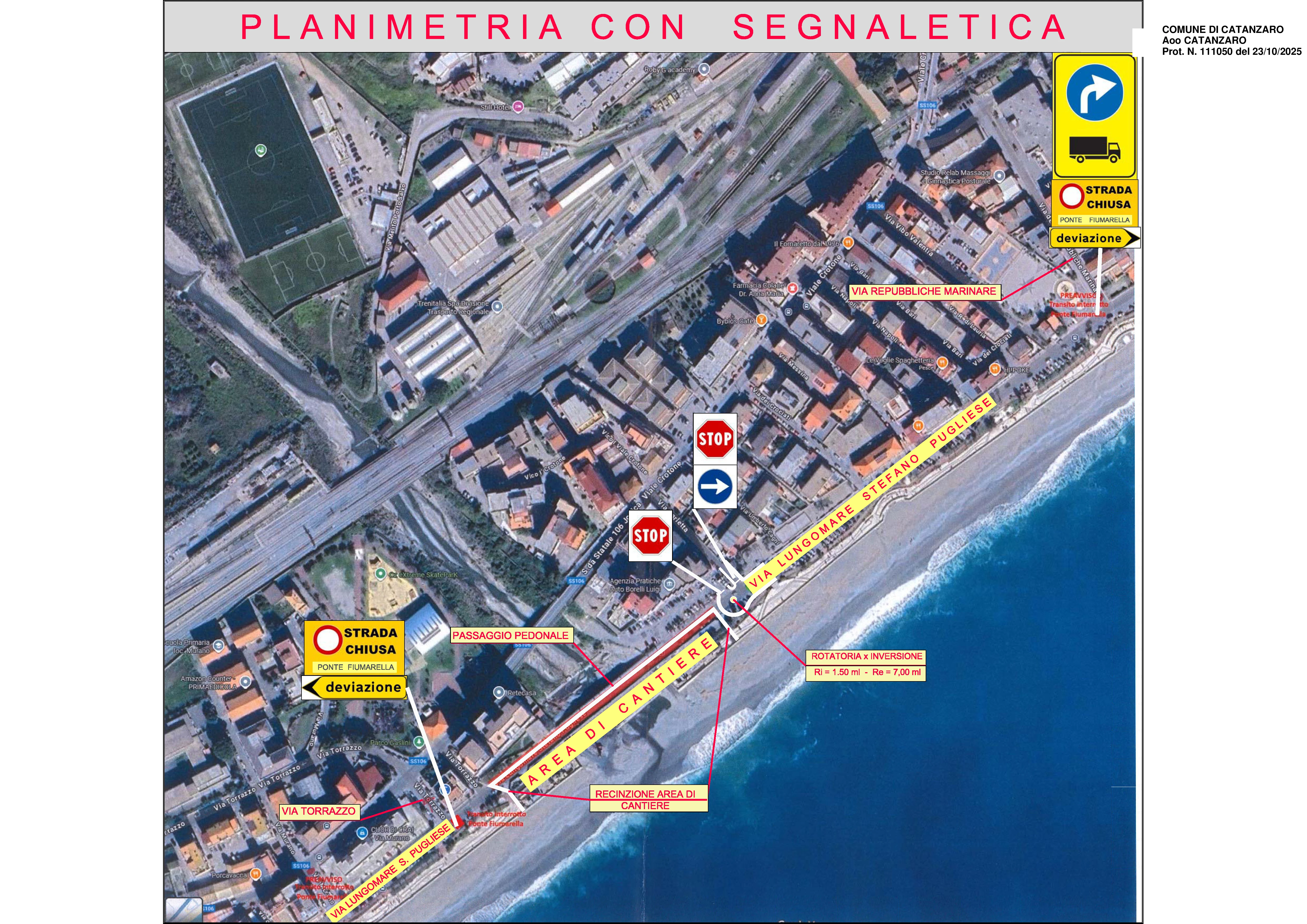 Catanzaro, dal 4 novembre chiusure e deviazioni nel quartiere Lido per lavori sul ponte della Fiumarella