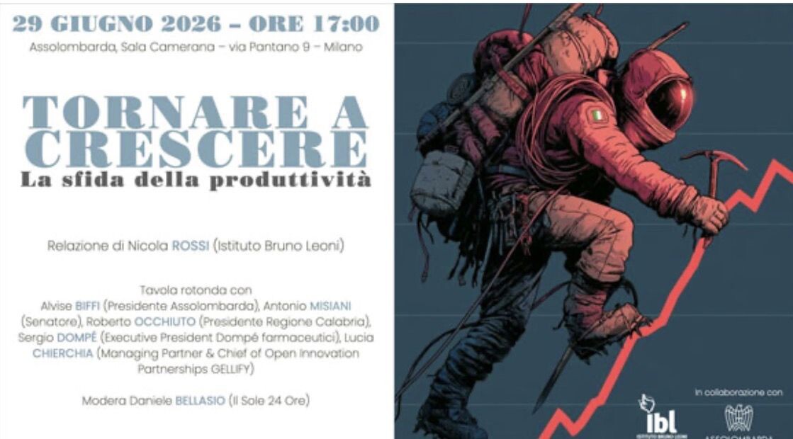 images Occhiuto domani a Milano per un confronto su crescita e produttività promosso da IBL e Assolombarda