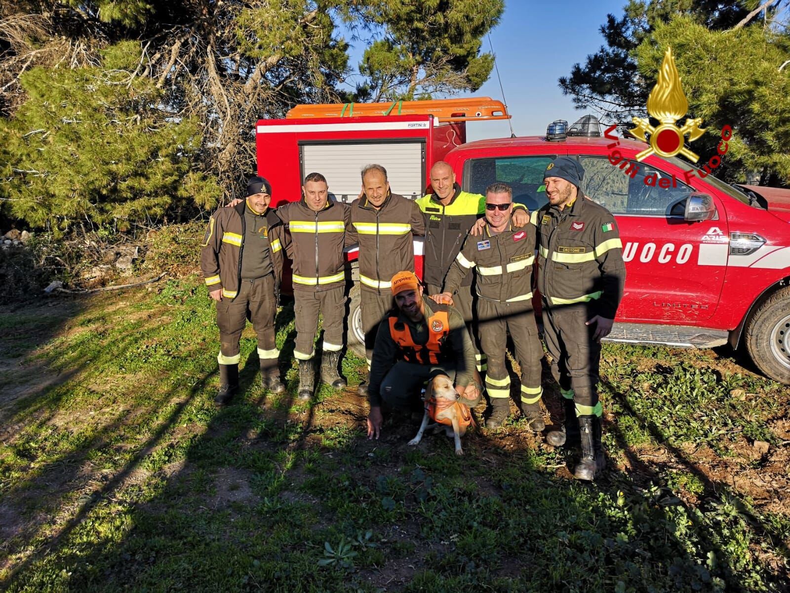 images I vigili del fuoco salvano un cane nel Cosentino 