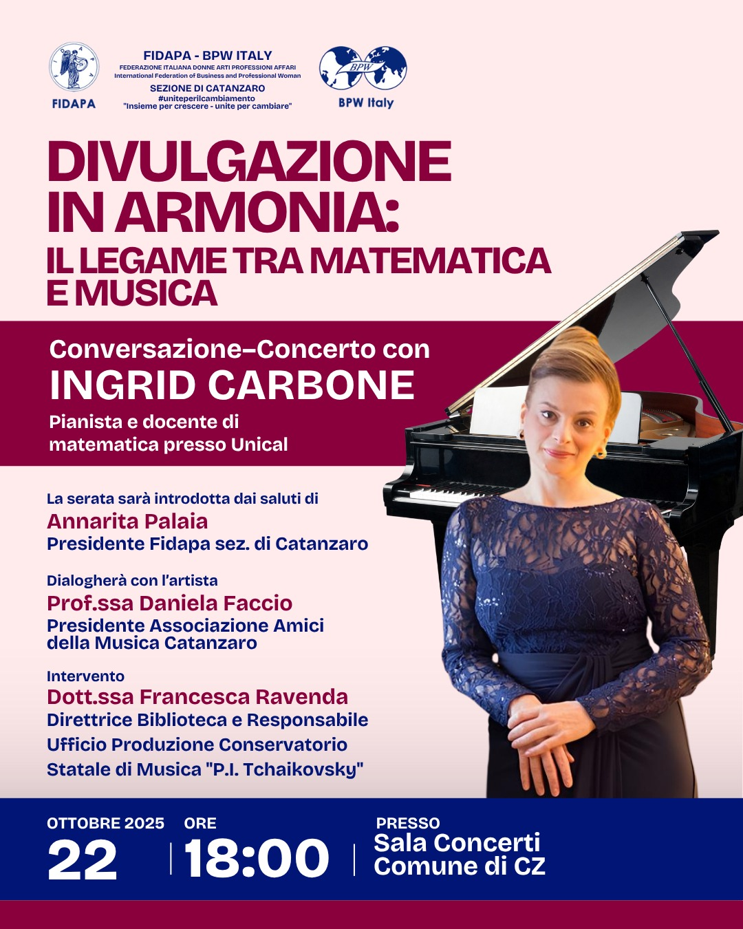 Catanzaro, “Divulgazione in Armonia. Il legame tra musica e matematica”: prende il via  il nuovo biennio della FIDAPA 