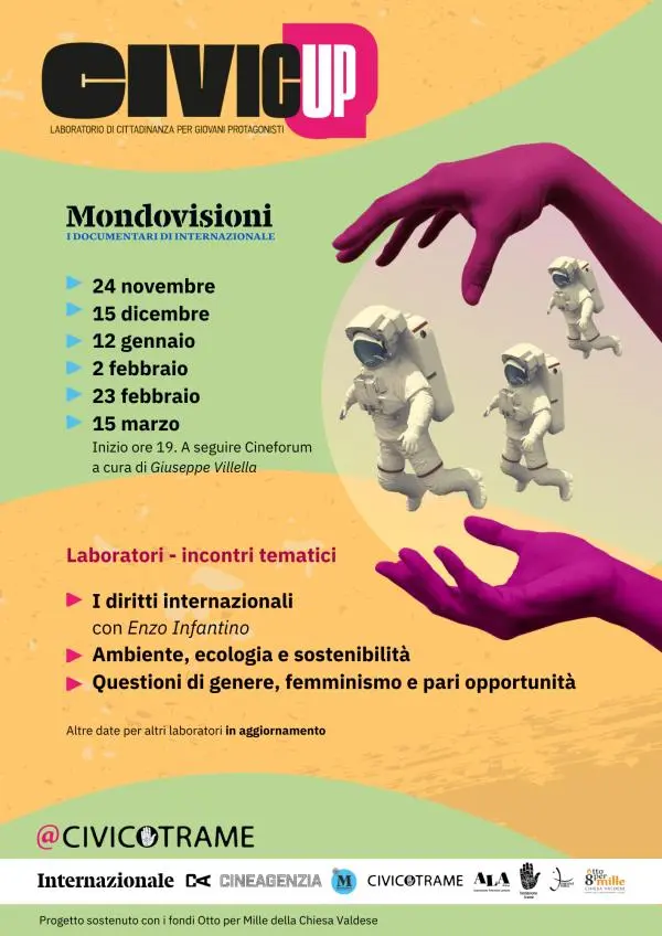 Iscrizioni aperte per “Civic Up”, il laboratorio di cittadinanza su attualità e diritti umani che ospita i documentari di "Internazionale" images Iscrizioni aperte per “Civic Up”, il laboratorio di cittadinanza su attualità e diritti umani che ospita i documentari di "Internazionale"
