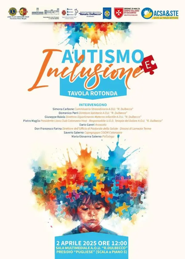Giornata sull’autismo: il progetto 'Super-Amabili' al centro di una tavola rotonda all’A.O.U. Dulbecco  images Giornata sull’autismo: il progetto 'Super-Amabili' al centro di una tavola rotonda all’A.O.U. Dulbecco