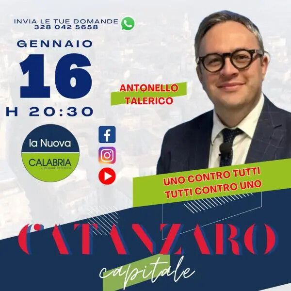 Catanzaro Capitale, è il suo turno: Talerico contro tutti (DIRETTA 20.30) images Catanzaro Capitale, è il suo turno: Talerico contro tutti (DIRETTA 20.30)