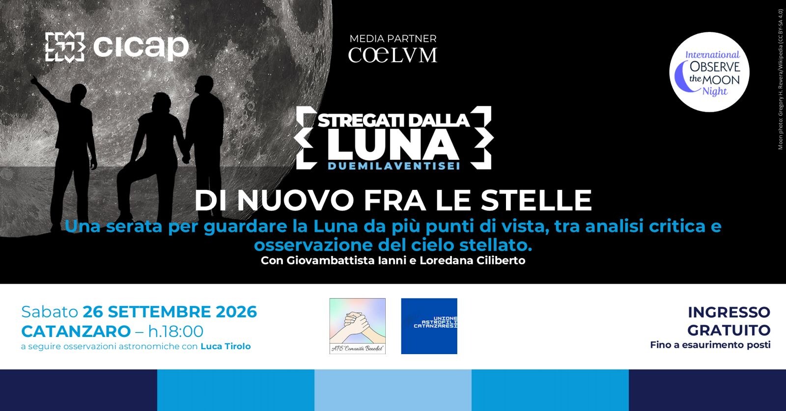 images Catanzaro, il 26 settembre l’evento “Stregati dalla Luna”: tra cospirazioni, cinema e osservazione del cielo