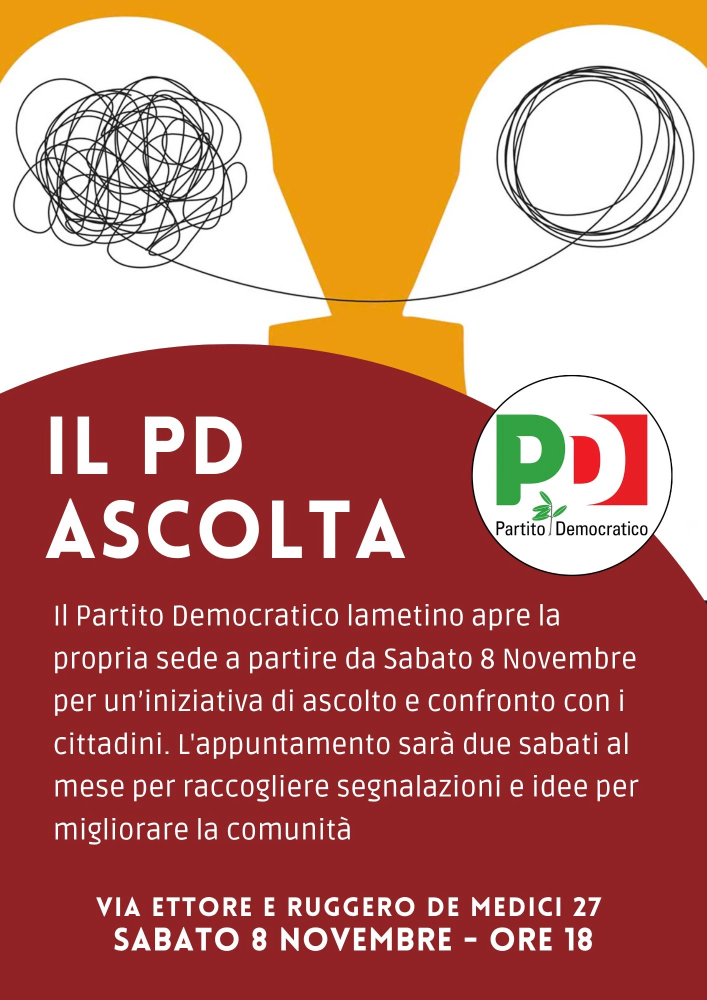 Il Partito Democratico di Lamezia Terme riparte con un'iniziativa di ascolto della cittadinanza 