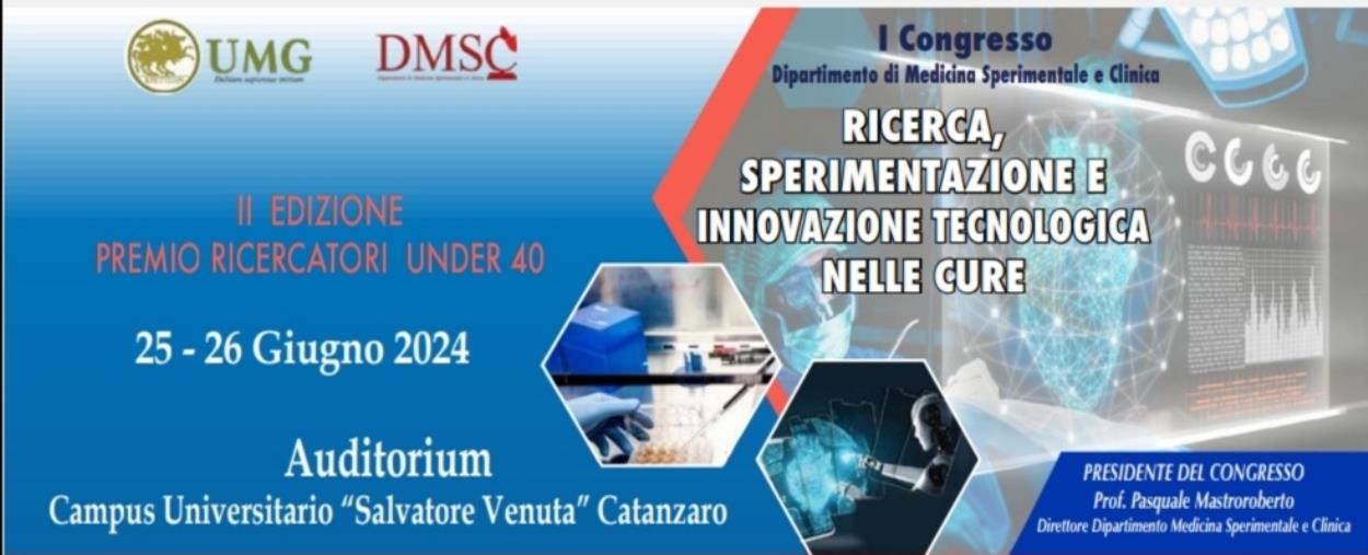 Il 25 e il 26 giugno all'UMG il I Congresso Nazionale organizzato dal Dipartimento di Medicina Sperimentale e Clinica images Il 25 e il 26 giugno all'UMG il I Congresso Nazionale organizzato dal Dipartimento di Medicina Sperimentale e Clinica
