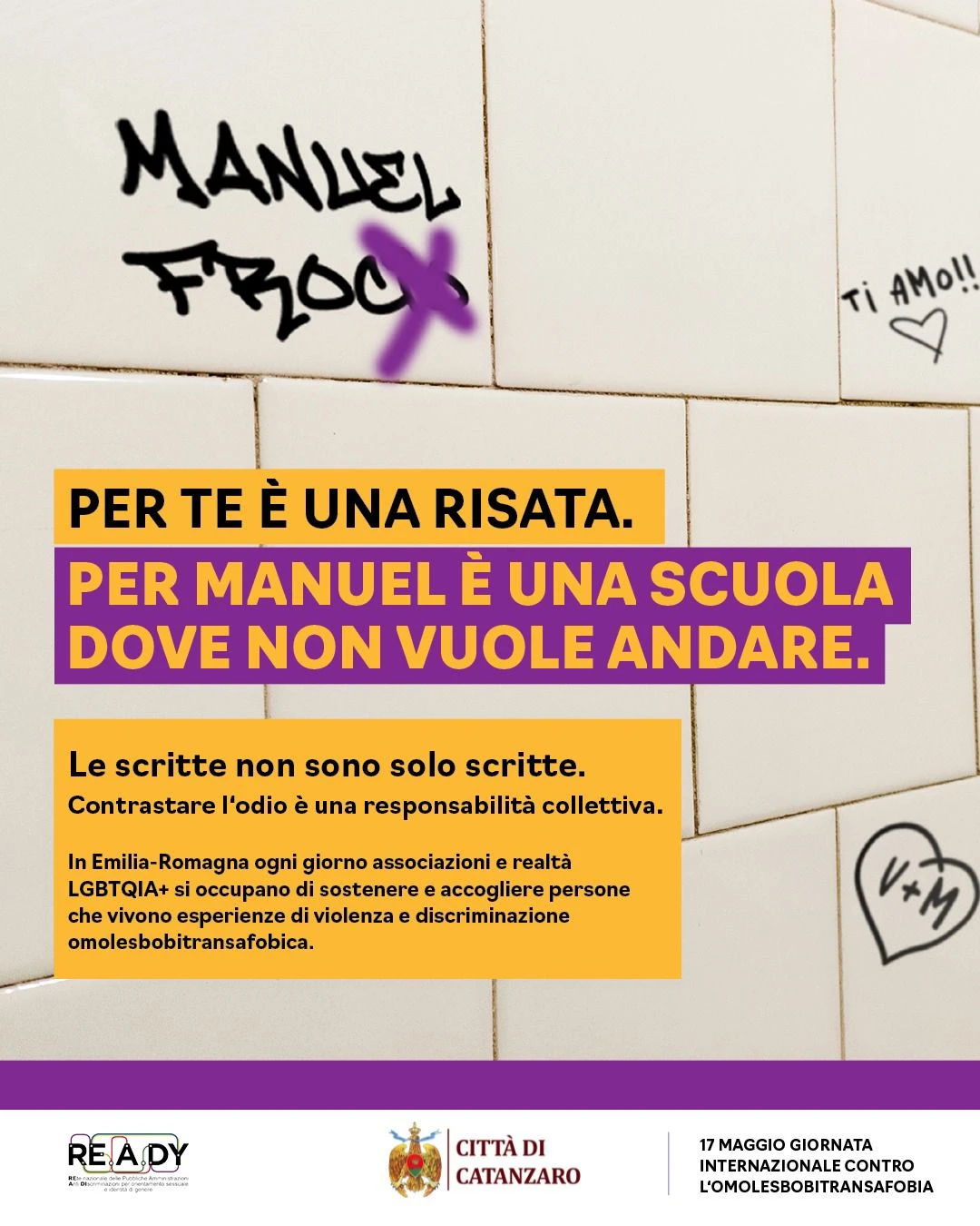 Giornata  contro l’omofobia, la bifobia e la transfobia: Catanzaro rinnova l'impegno contro ogni discriminazione