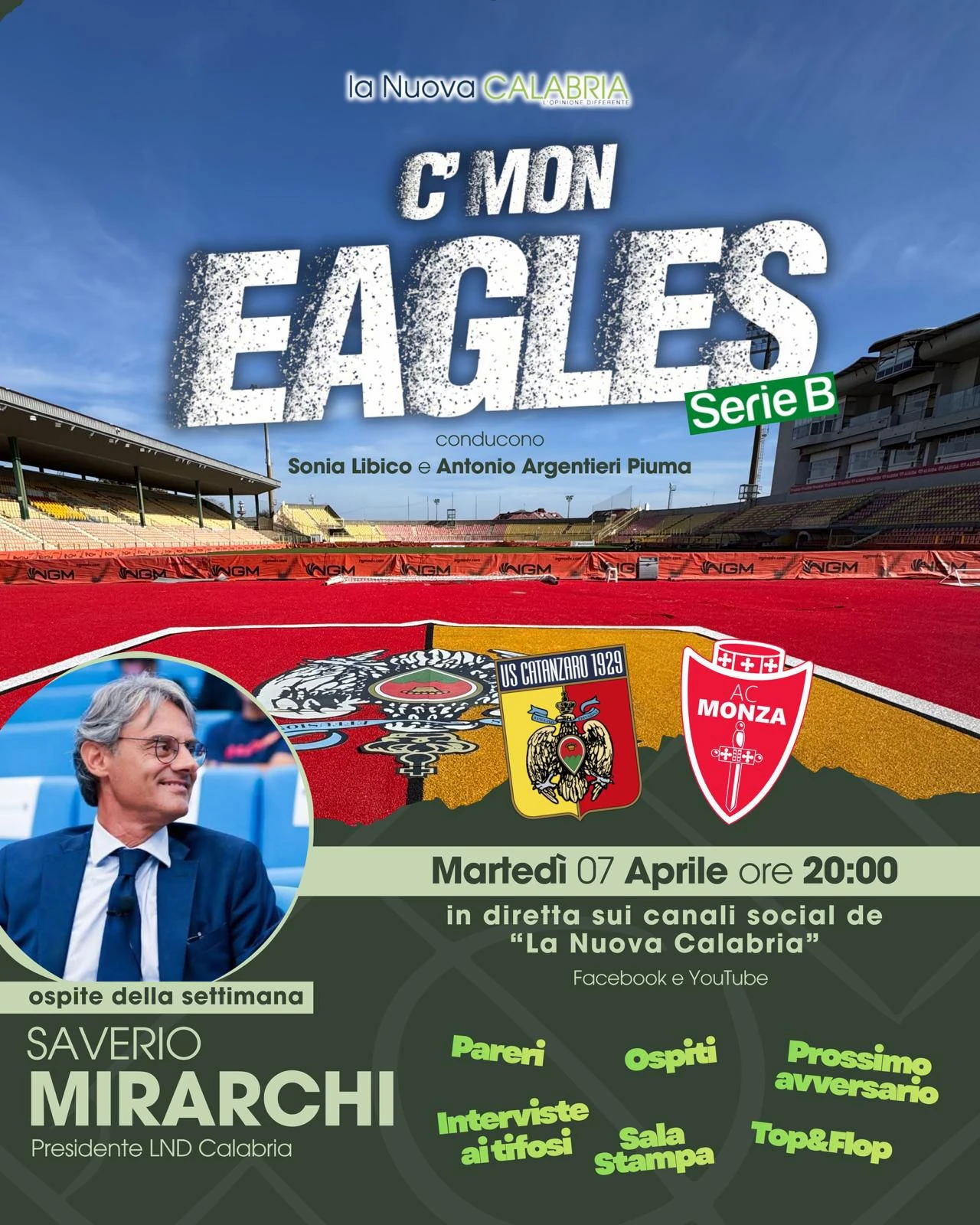 Post Catanzaro-Monza, ospiti il presidente LND Calabria Mirarchi e i dirigenti della Kennedy J.F. Aquile 1965