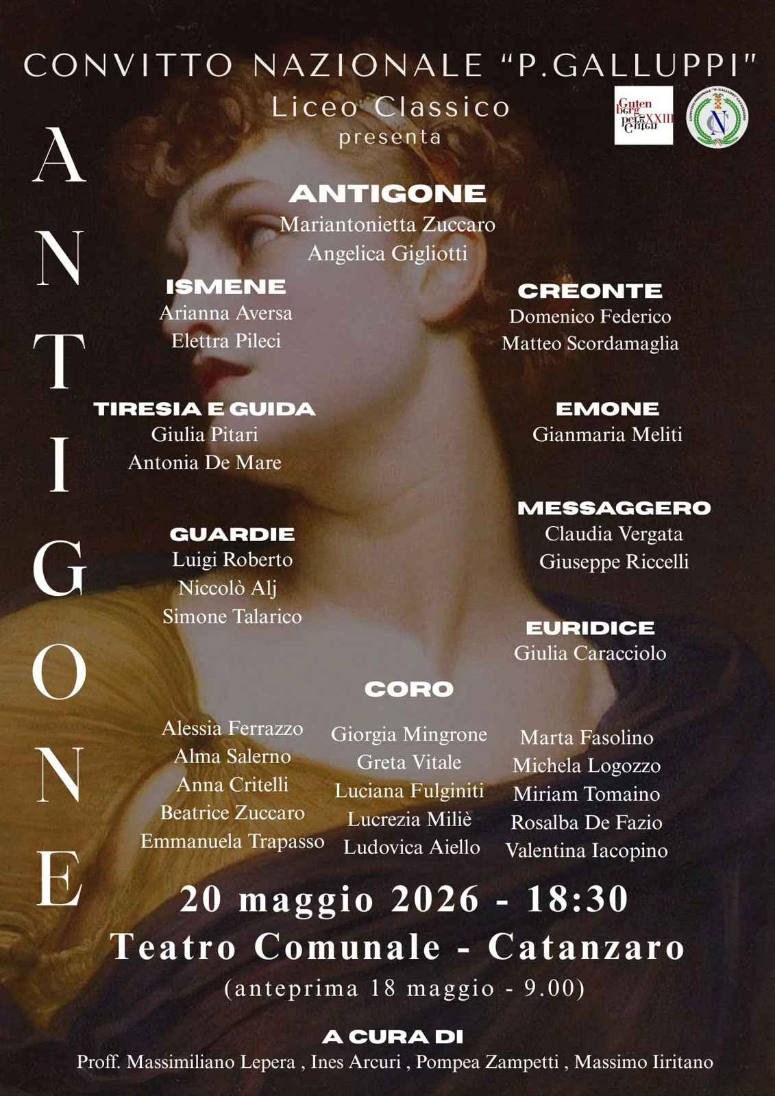 Gutenberg 2026 a Catanzaro, gli studenti del "Galluppi" portano in scena l’Antigone di Sofocle&nbsp;&nbsp;