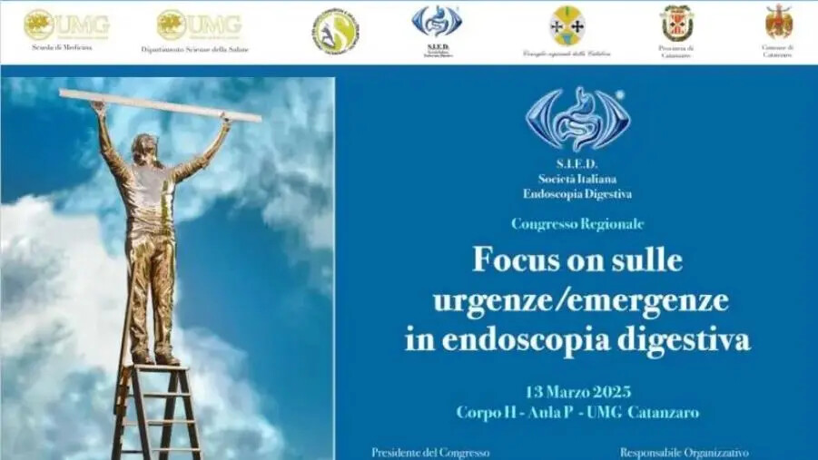 "Urgenze/emergenze endoscopia digestiva”: il 13 marzo congresso medico a Catanzaro images "Urgenze/emergenze endoscopia digestiva”: il 13 marzo congresso medico a Catanzaro