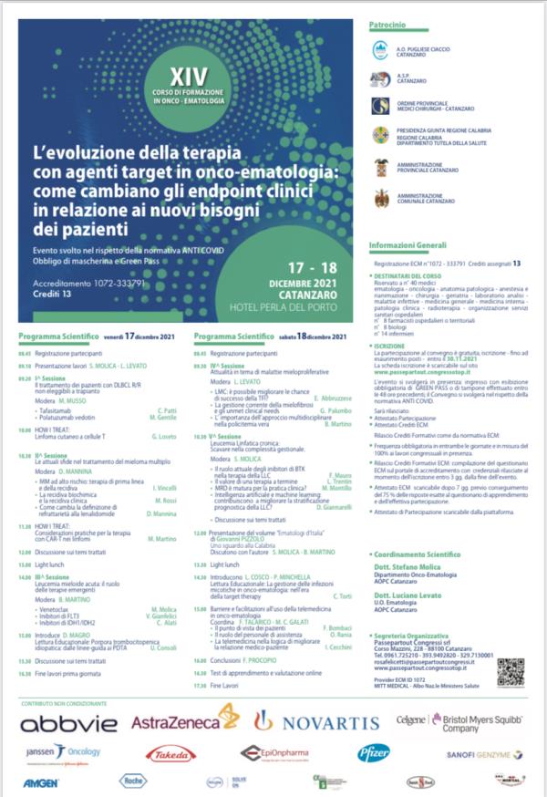 Onco-ematologia: a Catanzaro due giorni di formazione con medici ed esperti sull’evoluzione della terapia  images Onco-ematologia: a Catanzaro due giorni di formazione con medici ed esperti sull’evoluzione della terapia