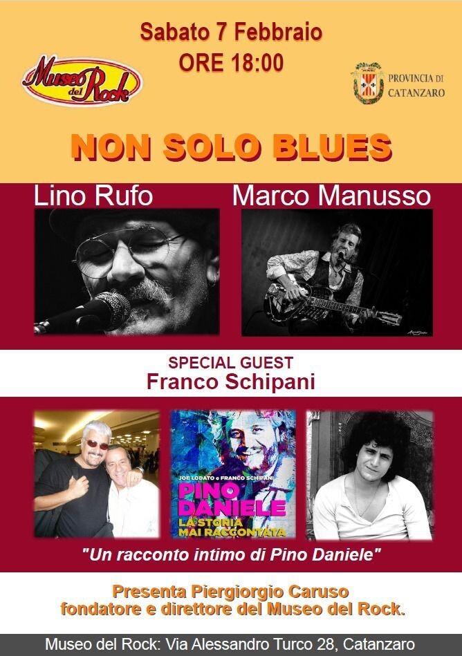 images Catanzaro, il Museo del Rock  rievoca Pino Daniele con Franco Schipani, &nbsp;Lino Rufo e Marco Manusso