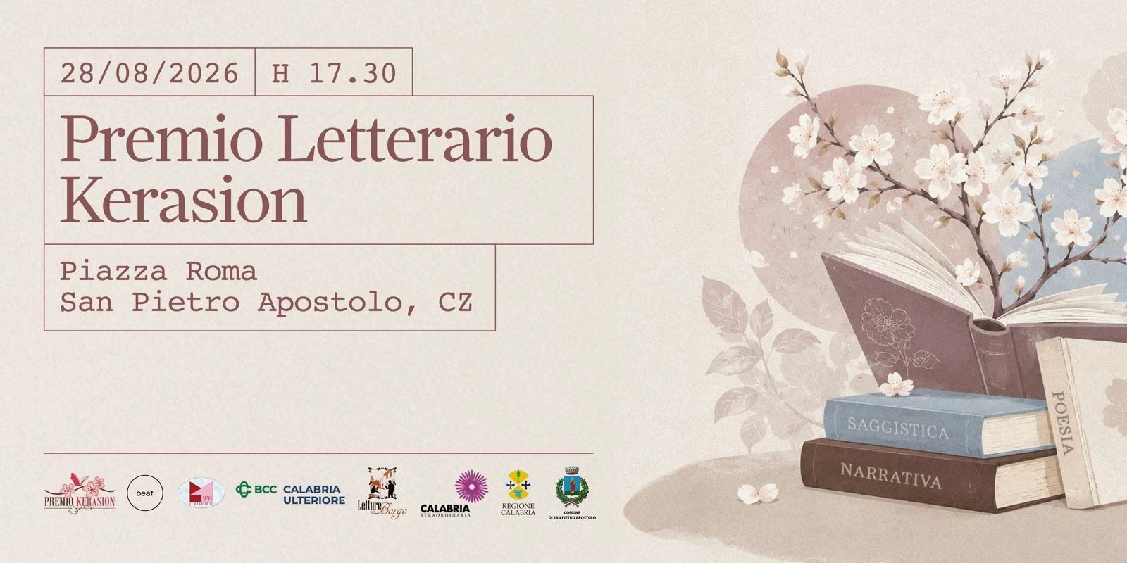 Torna il Premio Letterario Kerasion: appuntamento il 28 agosto a San Pietro Apostolo