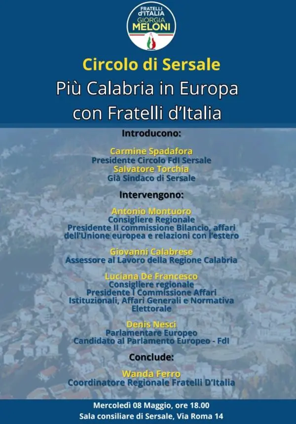 images Elezioni Europee, parte da Sersale la campagna elettorale di Fratelli d'Italia 