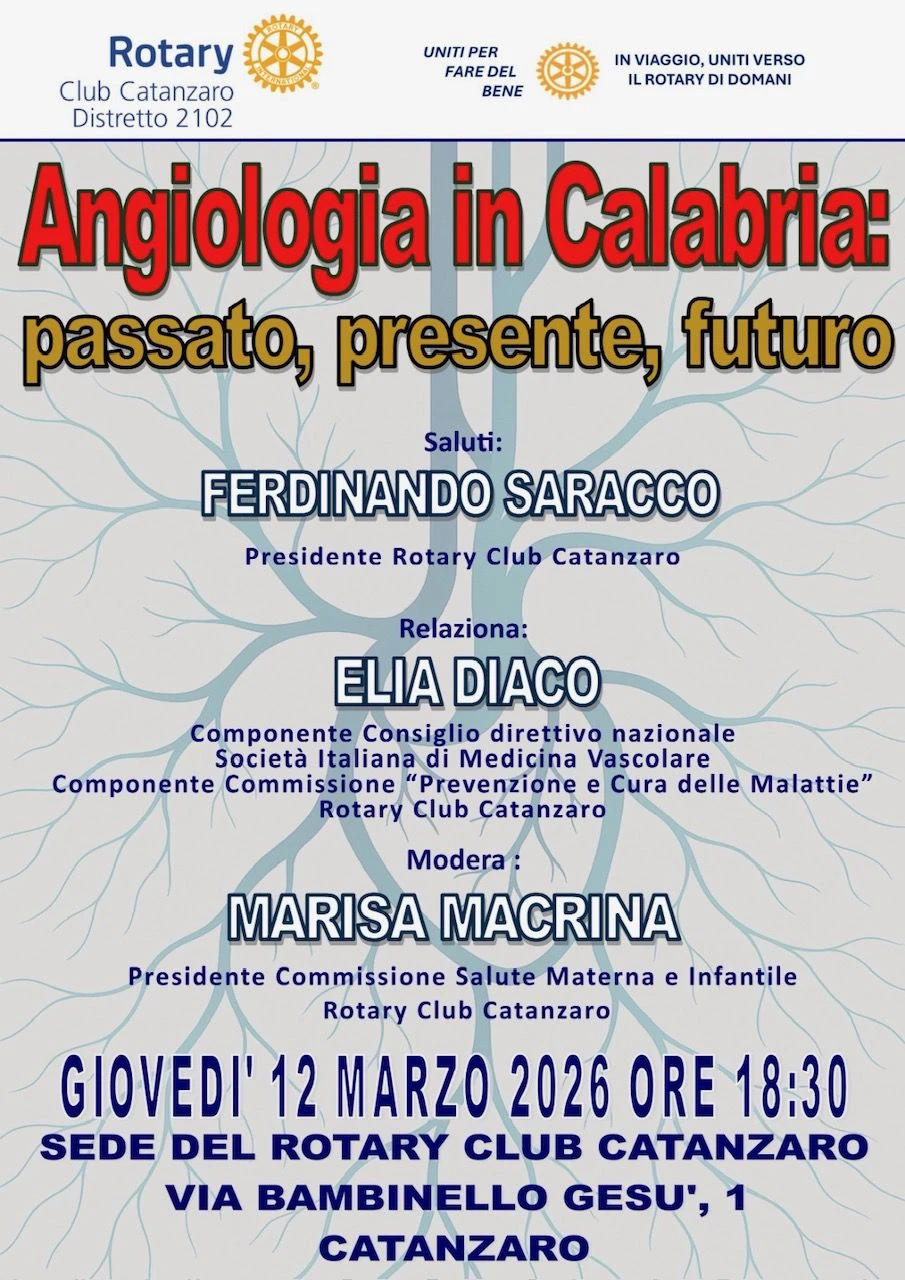 Incontro Rotary Club Catanzaro sull’angiologia con il dottor Elia Diaco