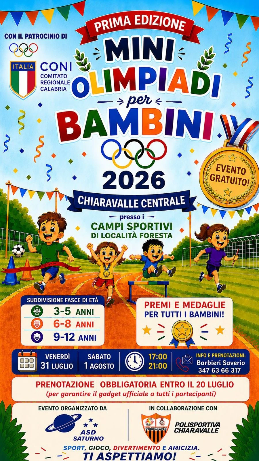 Chiaravalle, Mini Olimpiadi: Barbieri annuncia il patrocinio Coni