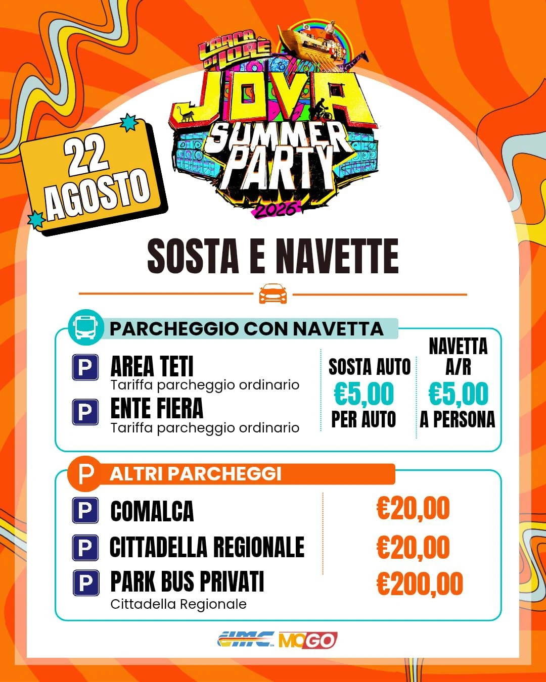 Jova Summer Party: aree di sosta, orari e prezzi delle navette per raggiungere l’evento