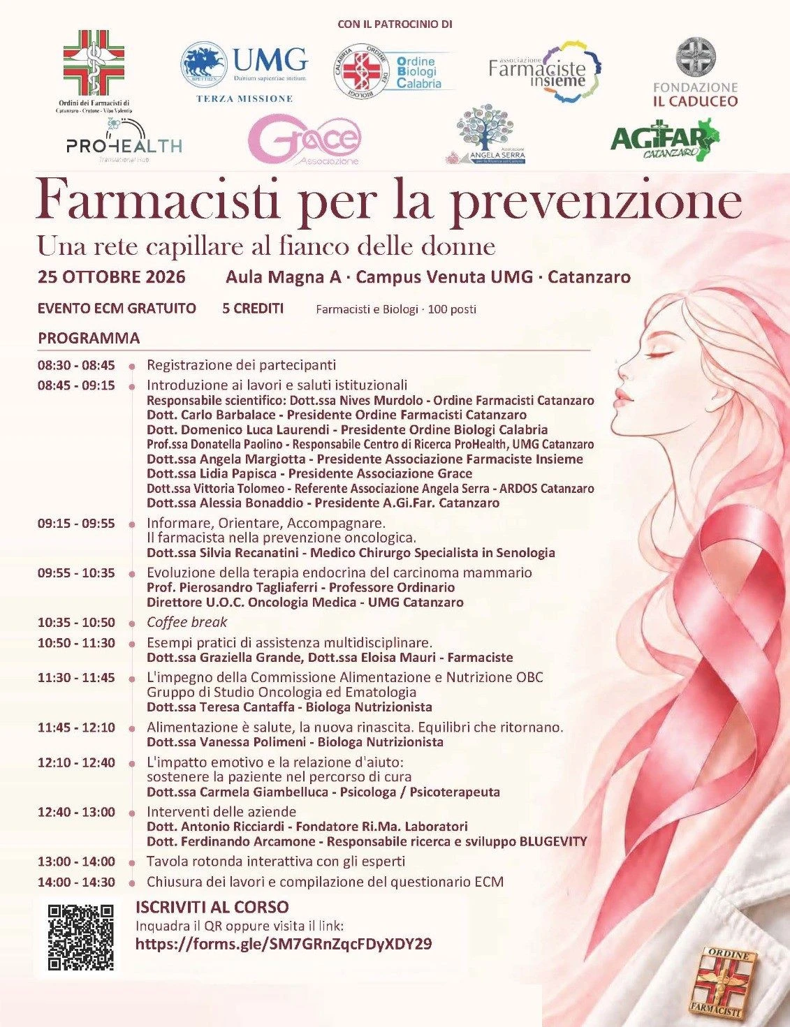 Ottobre mese della prevenzione, a Catanzaro un nuovo corso formativo per farmacisti 