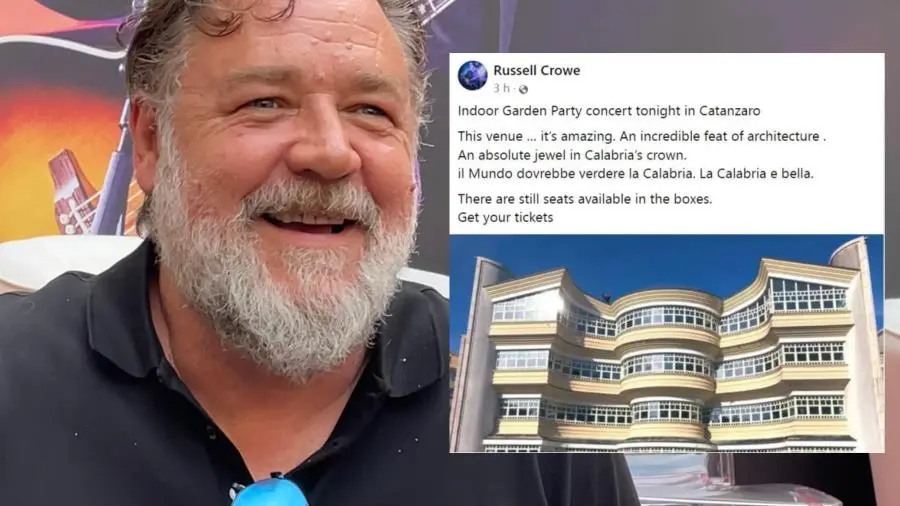 Russel Crowe ammaliato dal Politeama: "Un gioiello assoluto nella corona della Calabria" images Russel Crowe ammaliato dal Politeama: "Un gioiello assoluto nella corona della Calabria"