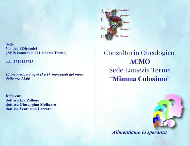 images A Lamezia partono le attività del consultorio oncologico a cura dell’Acmo