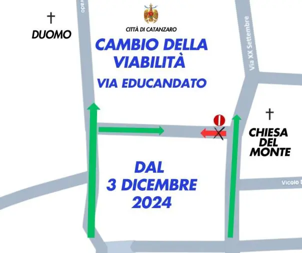 Catanzaro, da domani 3 dicembre senso unico di marcia in Via Educandato images Catanzaro, da domani 3 dicembre senso unico di marcia in Via Educandato