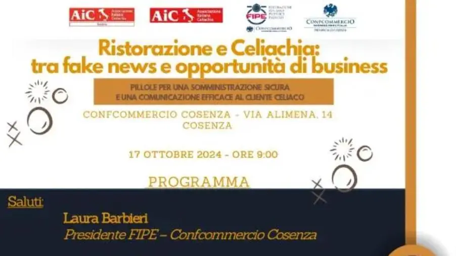 "Ristorazione e celiachia: tra fake news e opportunità di business", dibattito a Cosenza images "Ristorazione e celiachia: tra fake news e opportunità di business", dibattito a Cosenza