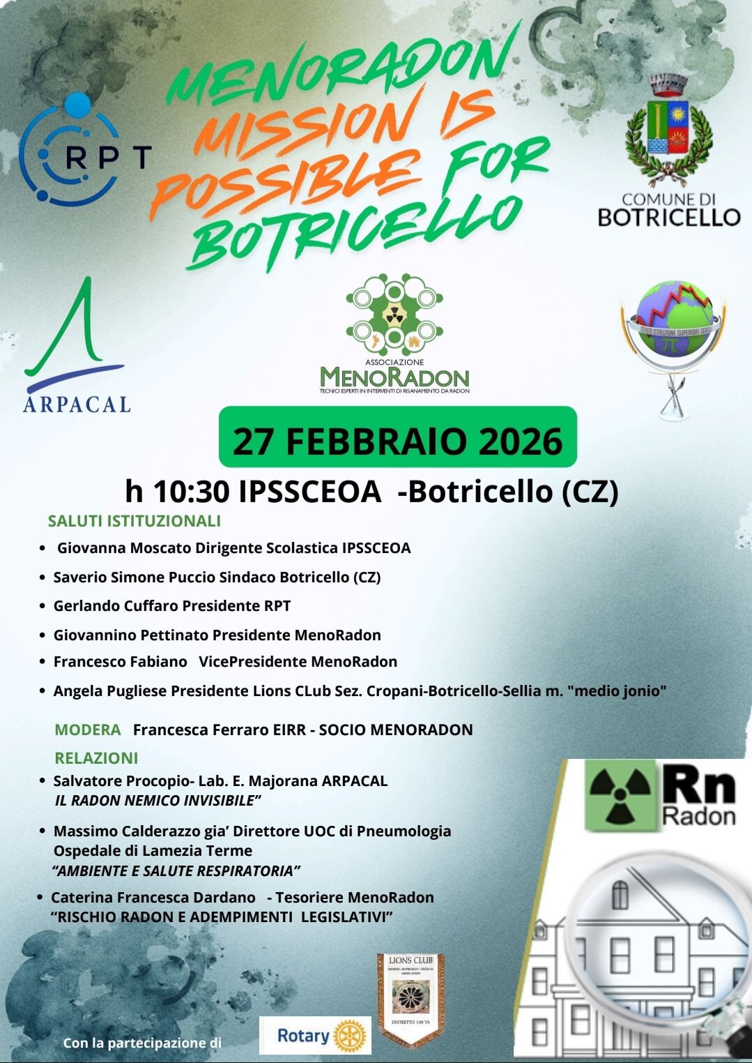 images "Meno Radon Mission is possible": a Botricello l'evento di Rotary e Club Lions Club Lions 