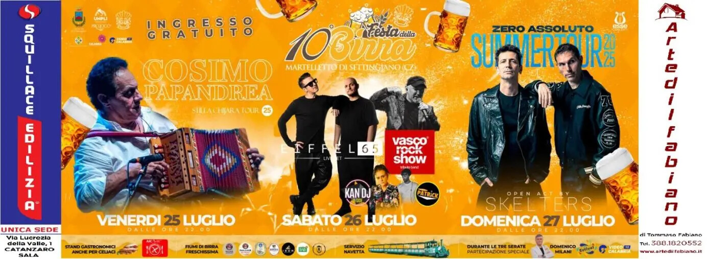 Martelletto di Settingiano, torna la festa della birra: tre serate con straordinari artisti images Martelletto di Settingiano, torna la festa della birra: tre serate con straordinari artisti