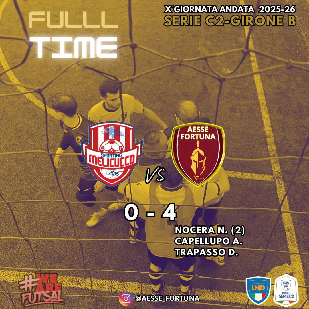 Futsal, C2/B: La Fuga del "Gallo"! Aesse Fortuna autoritaria a Melicucco 