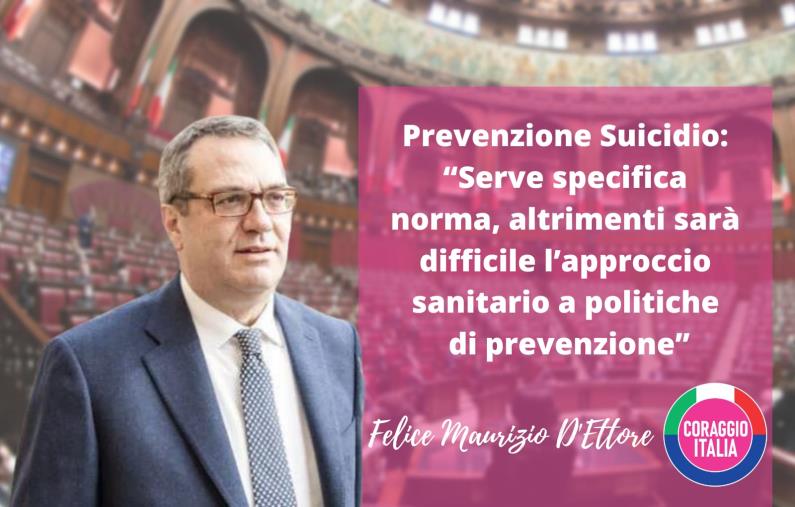 images Prevenzione suicidio, D'Ettore (CI): "Il governo elabori al più presto una norma"